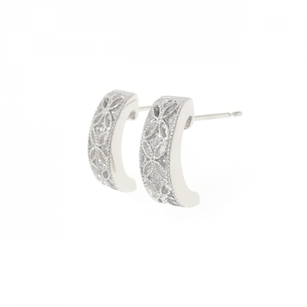 PT850/PT900 フラワー ダイヤモンド ピアス 0.20CT