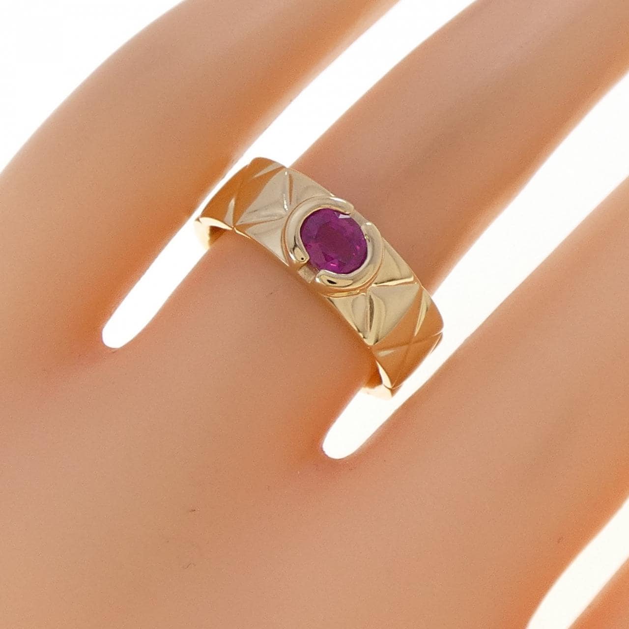 K18YG ルビー リング 0.48CT