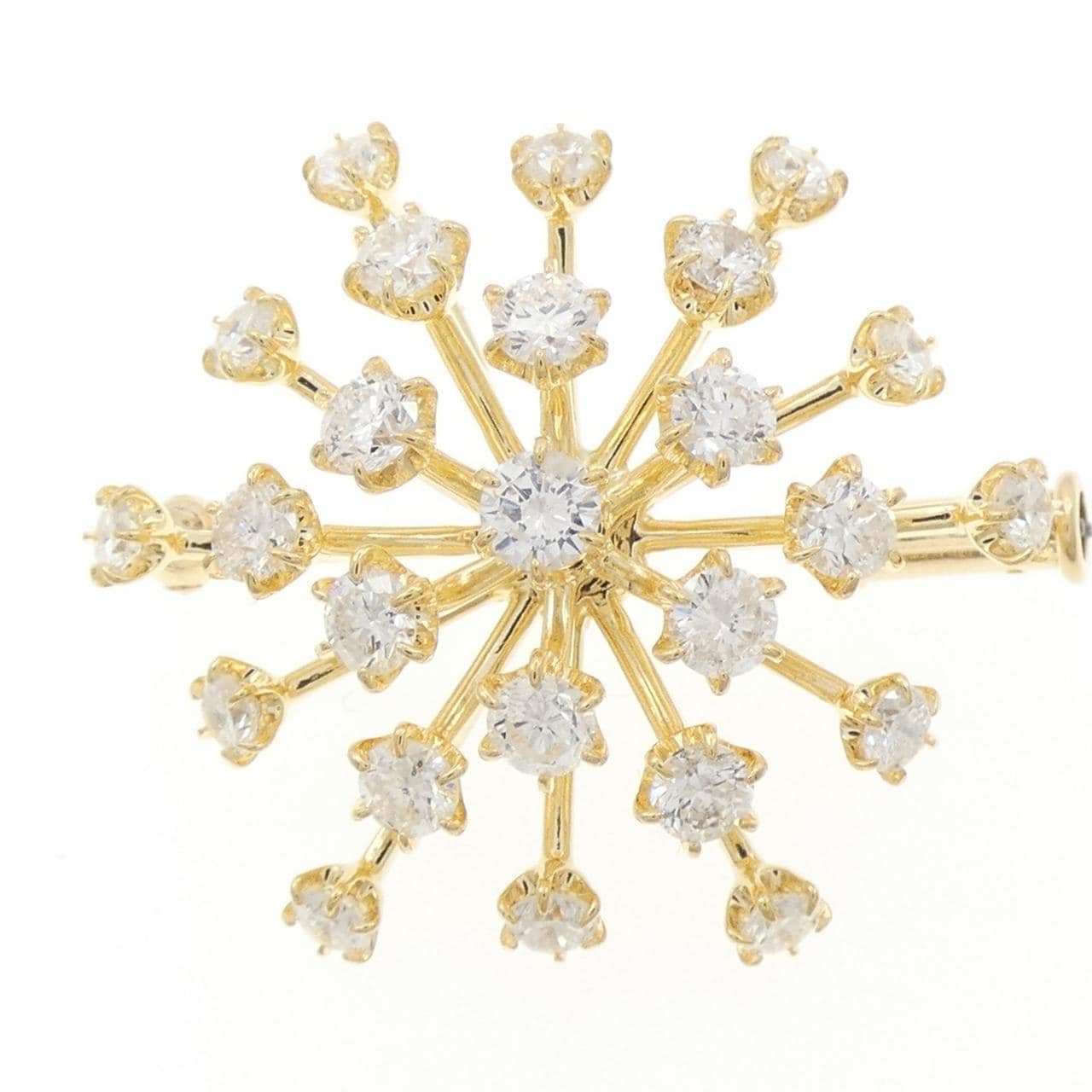 K18YG ダイヤモンド ブローチ 2.00CT