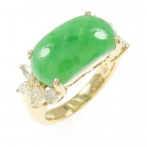 K18YG ヒスイ リング 4.49CT