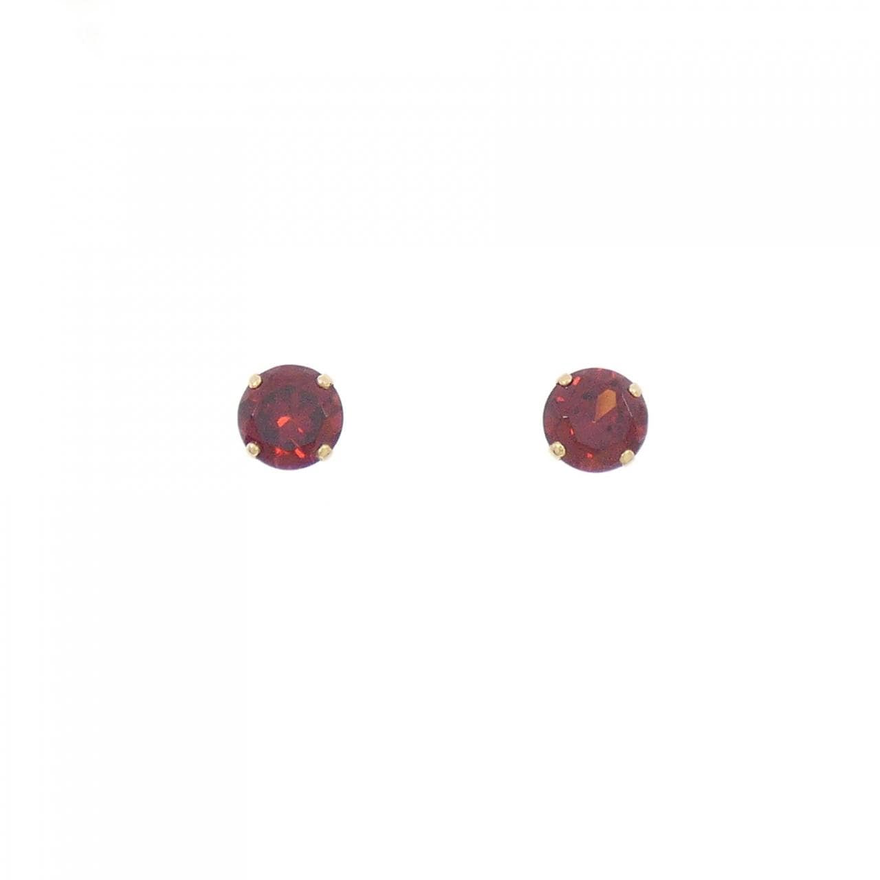 K18YG Garnet earrings
