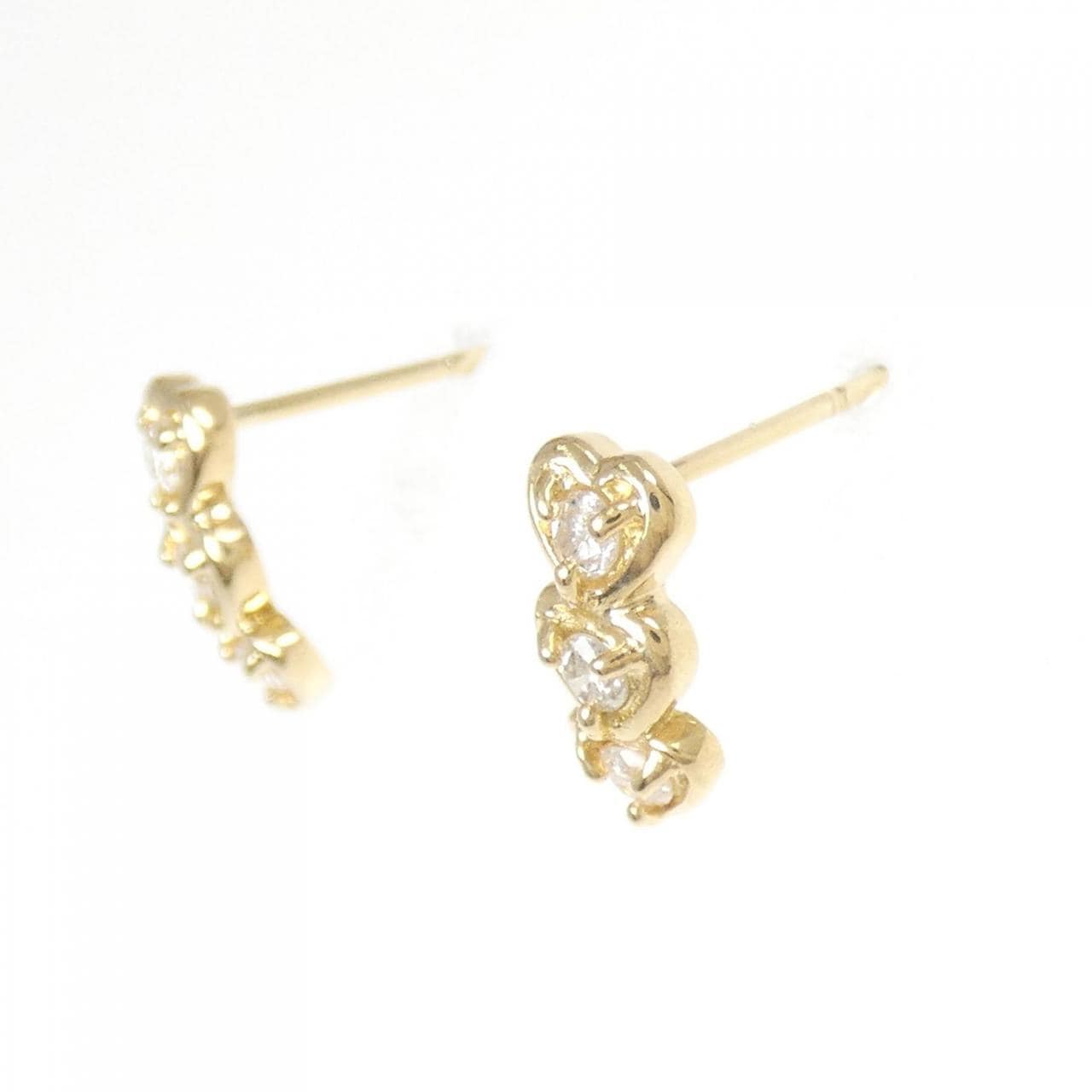 K18YG ハート ダイヤモンド ピアス 0.20CT