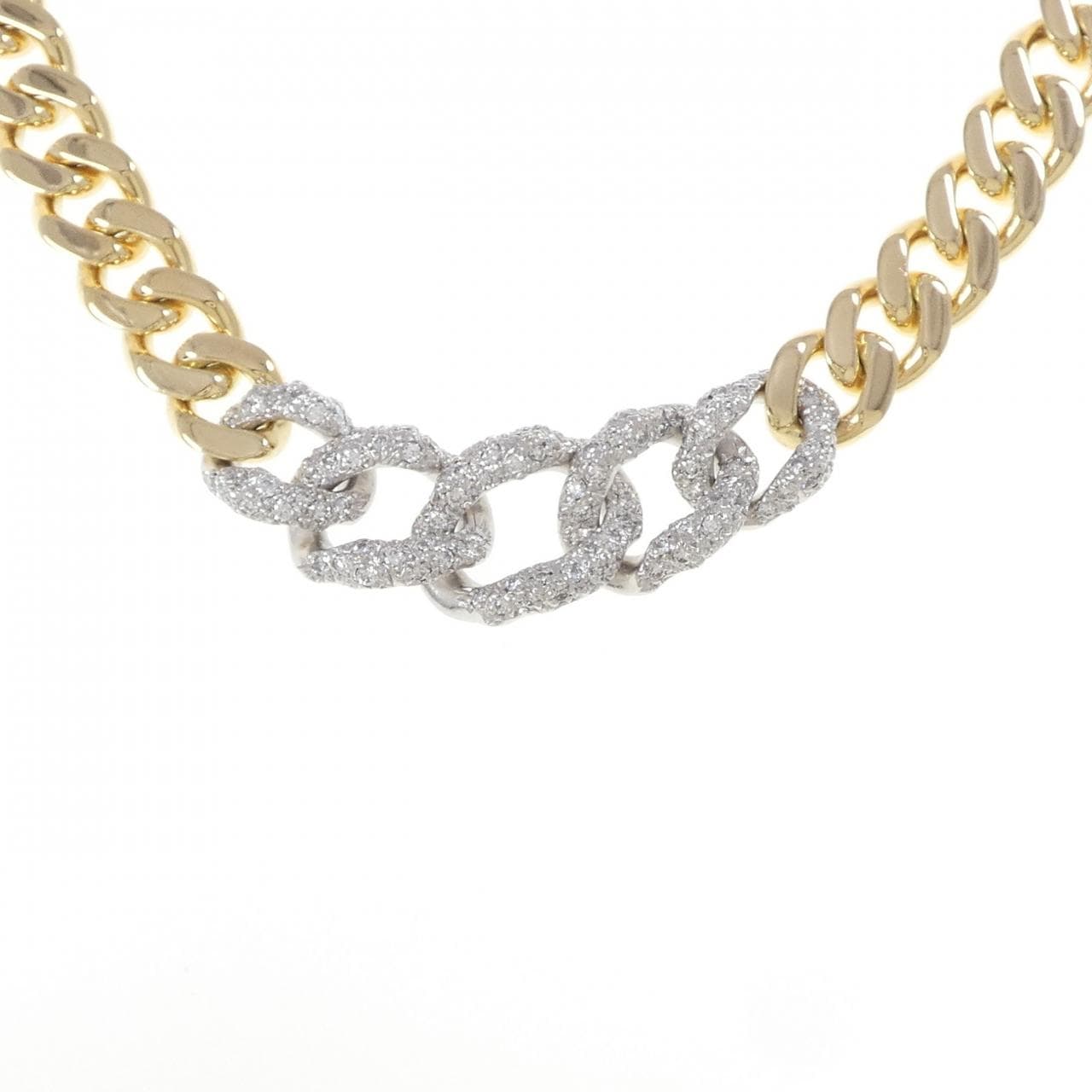 K18YG/K14WG ダイヤモンド ネックレス 1.30CT