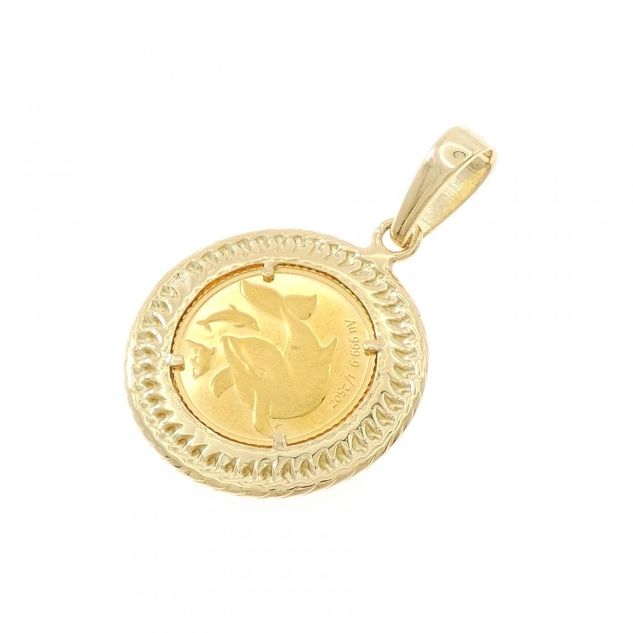 K18YG(枠) コイン ペンダント