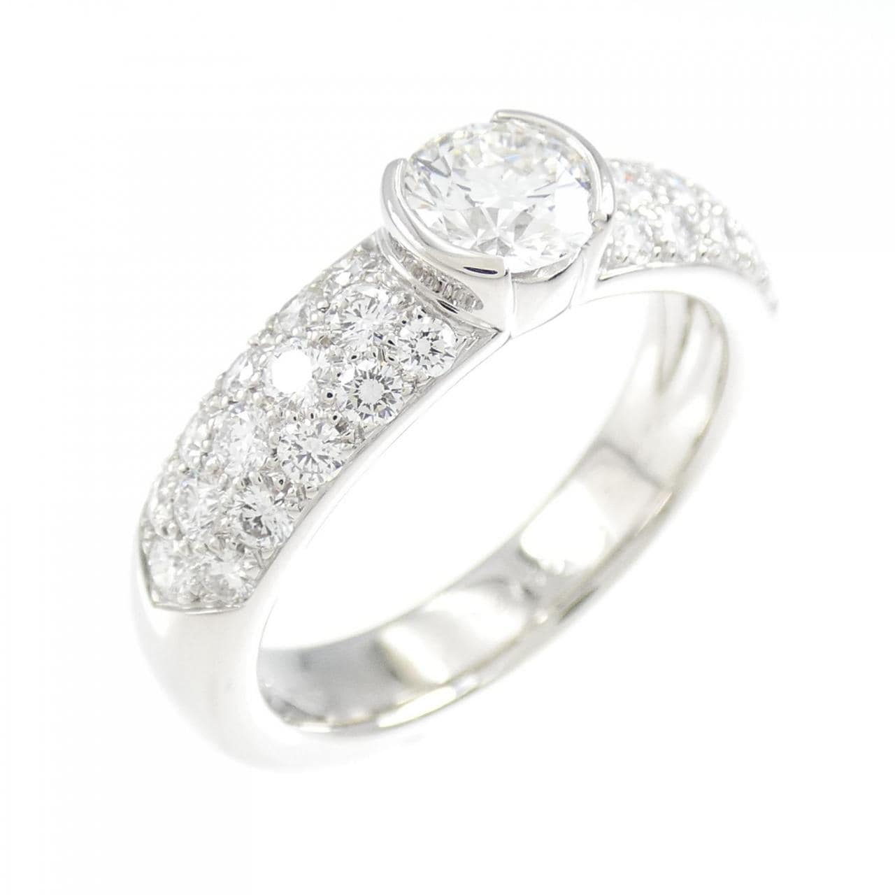 TIFFANY Pave Solitaire Ring 0.54CT