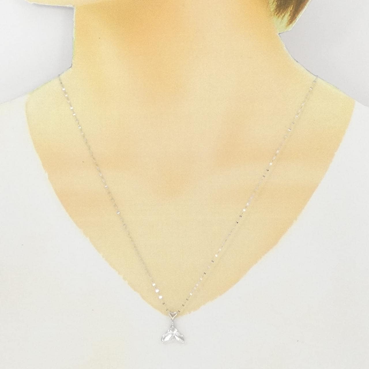 【新品】K18WG ダイヤモンド ネックレス 0.03CT