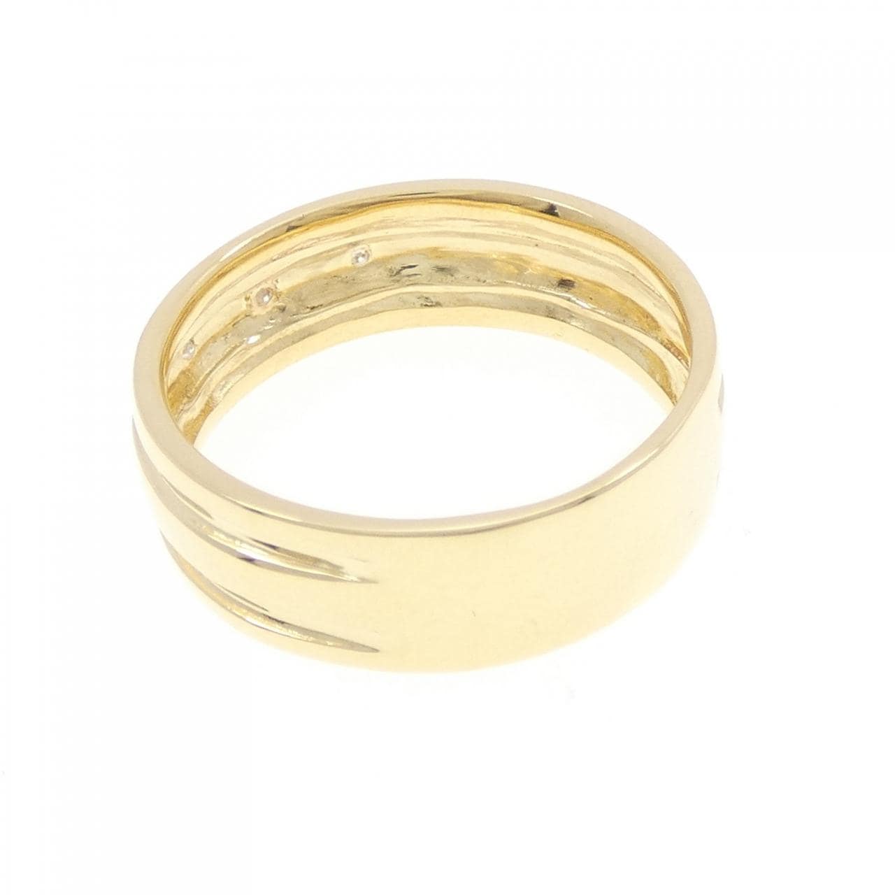 【新品】K18YG スリーストーン ダイヤモンド リング 0.02CT