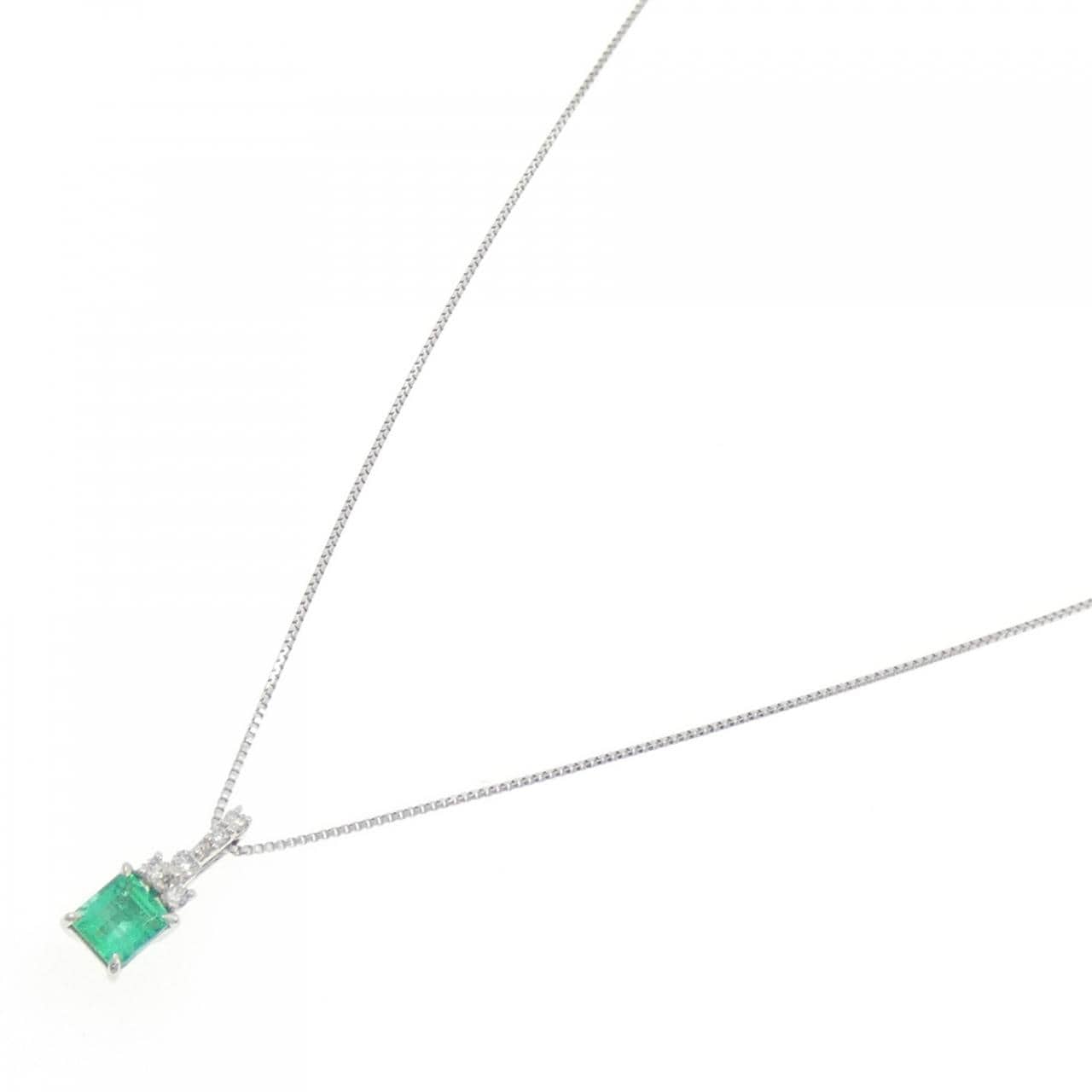 PT900/PT850 エメラルド ネックレス 0.30CT