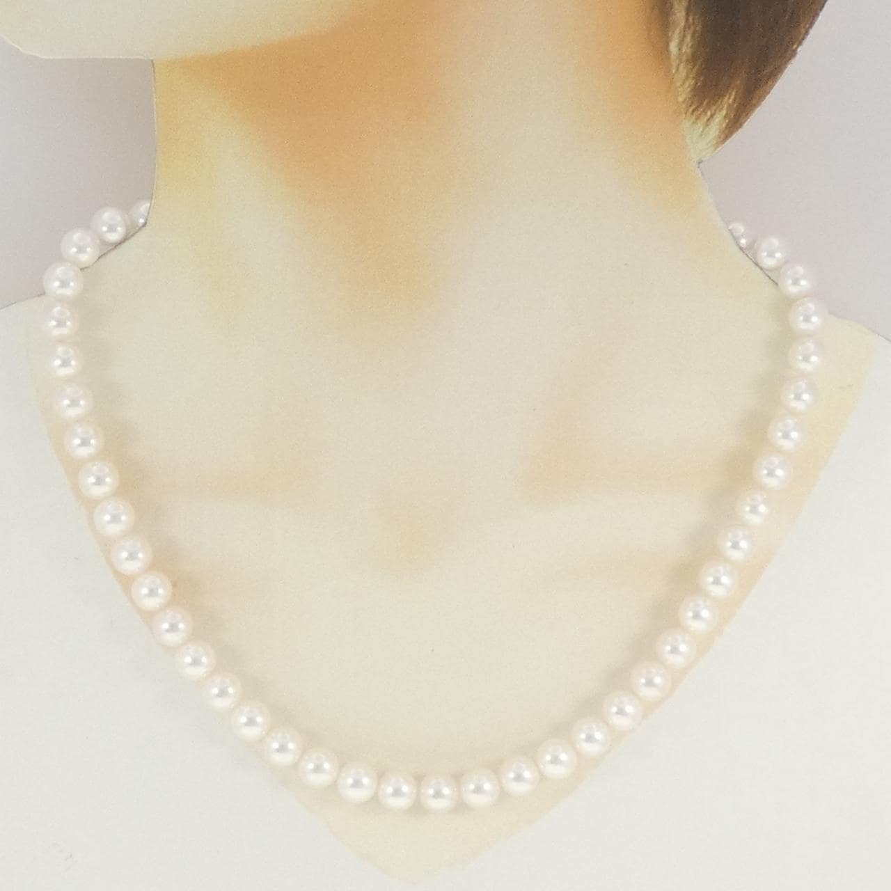 シルバークラスプ アコヤパール ネックレス 7.5-8mm