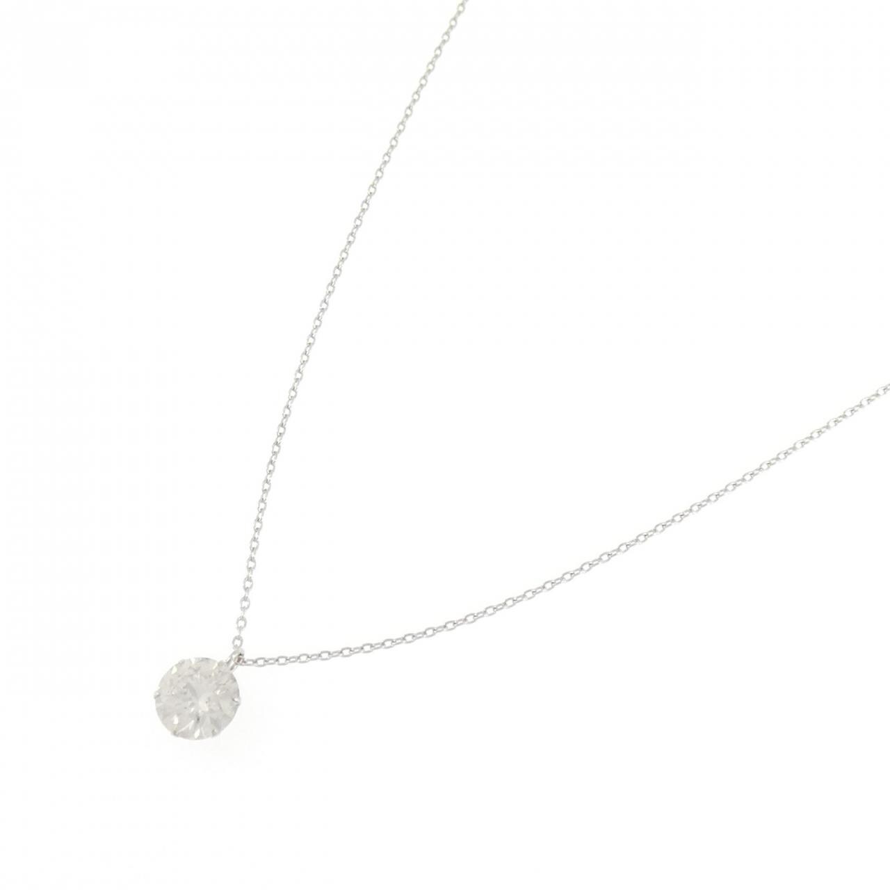 PT900/PT850 ソリティア ダイヤモンド ネックレス 0.90CT
