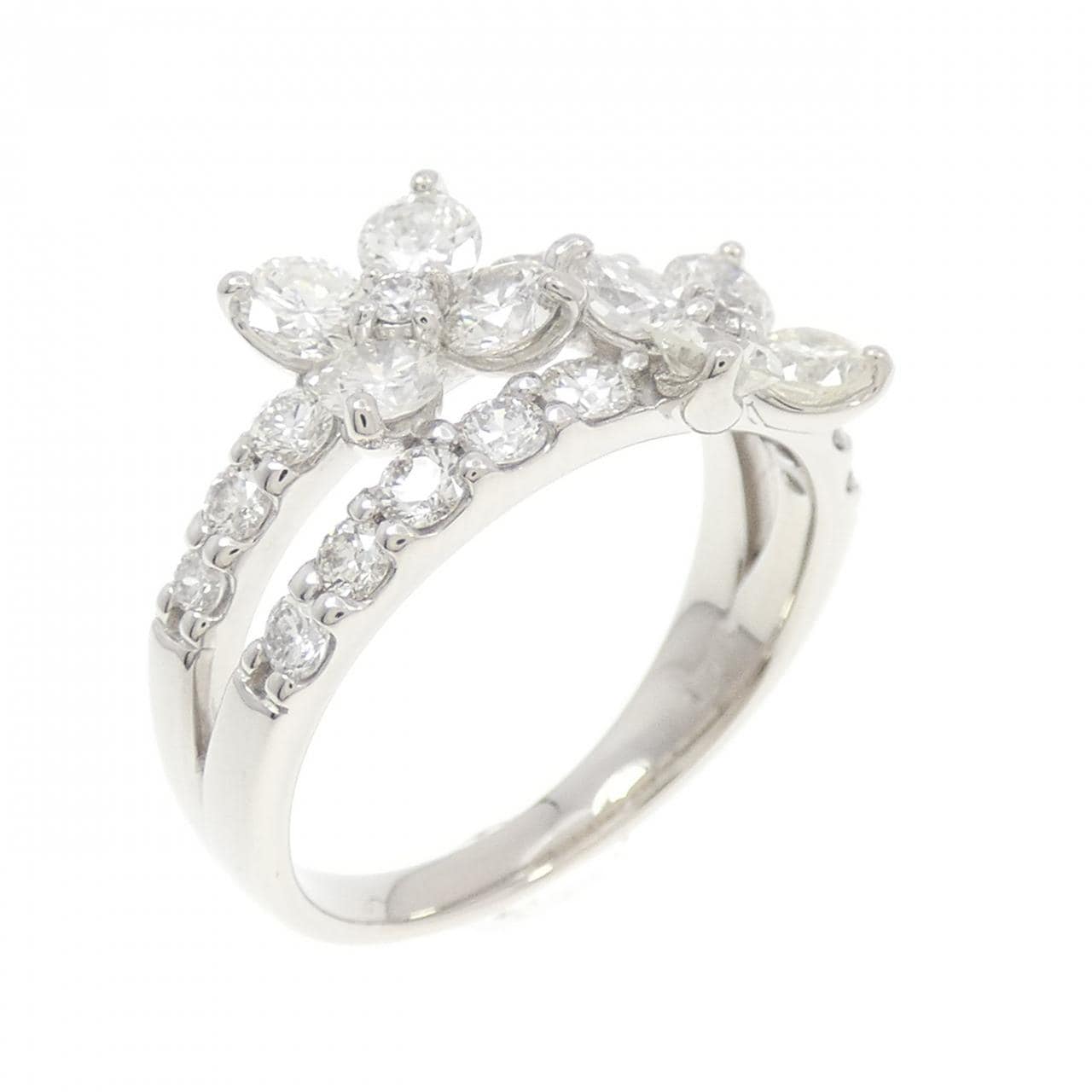 PT900 フラワー ダイヤモンド リング 1.70CT