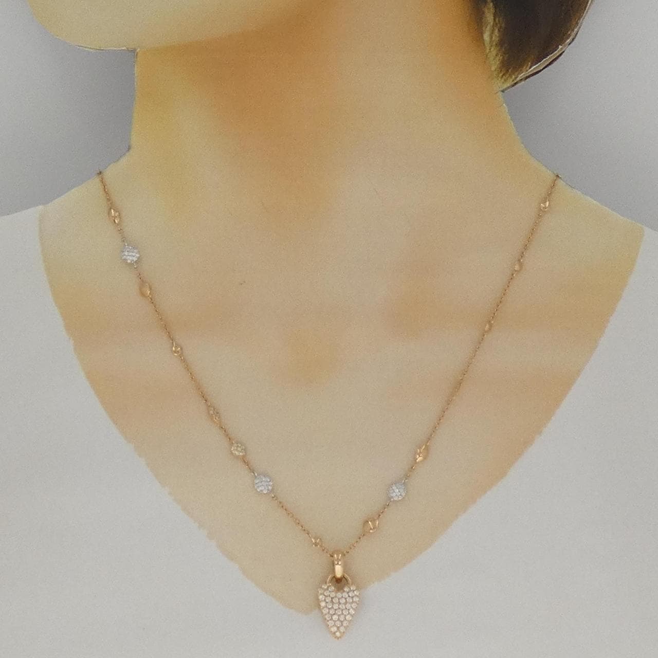 750PG/750WG ハート ダイヤモンド ネックレス