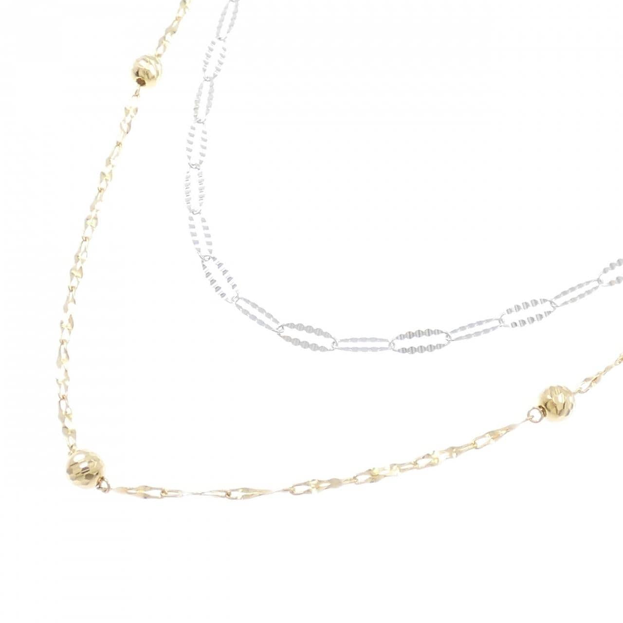 K18スリーカラー ネックレス