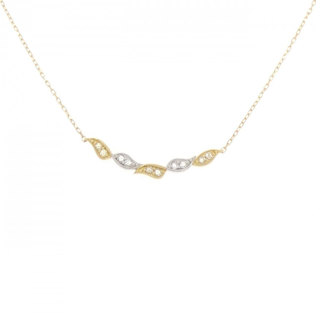 K18YG/K18WG ダイヤモンド ネックレス 0.10CT