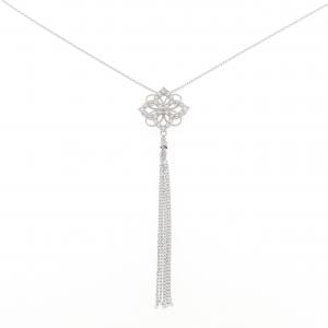 K18WG フラワー ダイヤモンド ネックレス 0.50CT