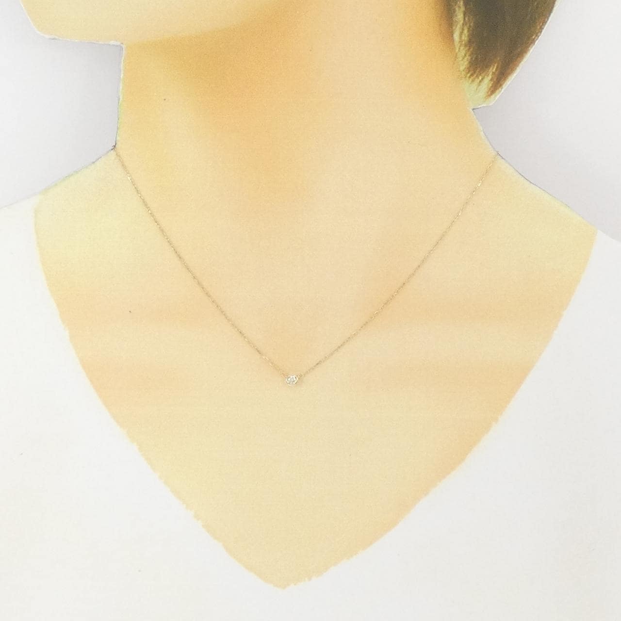 K10YG Solitaire Diamond Necklace 0.05CT