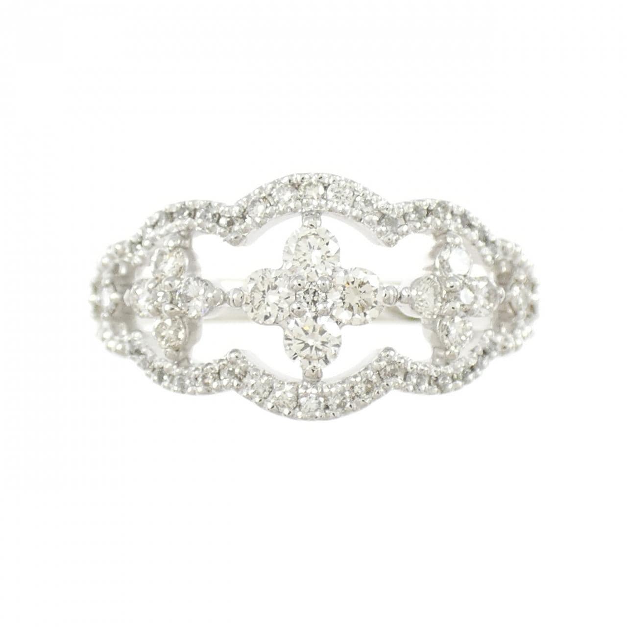 PT900 フラワー ダイヤモンド リング 0.50CT