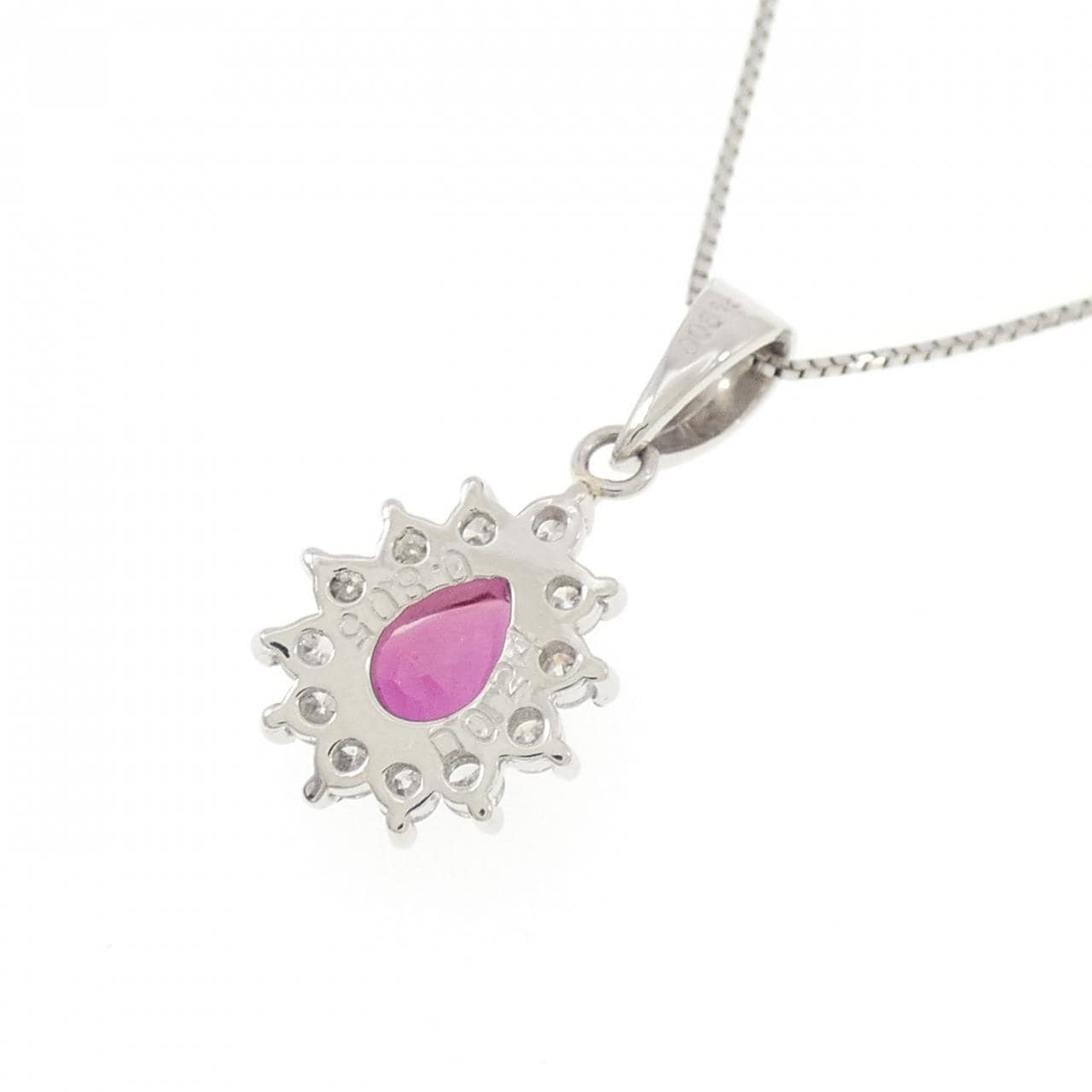 PT900/PT850 ルビー ネックレス 0.805CT