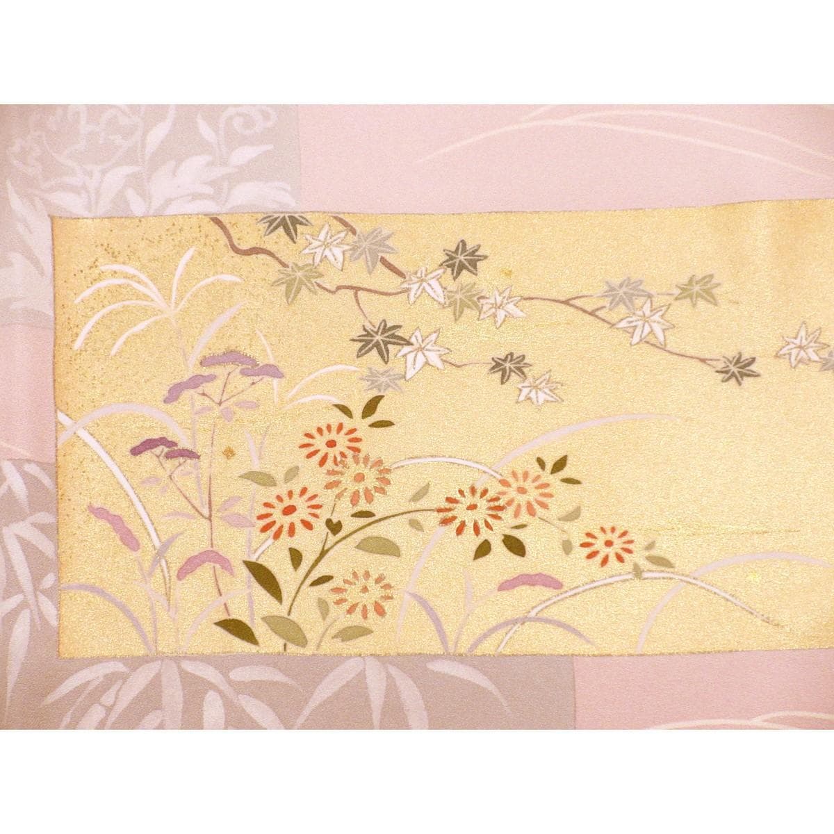 訪問着　友禅金彩加工　刺繍入り