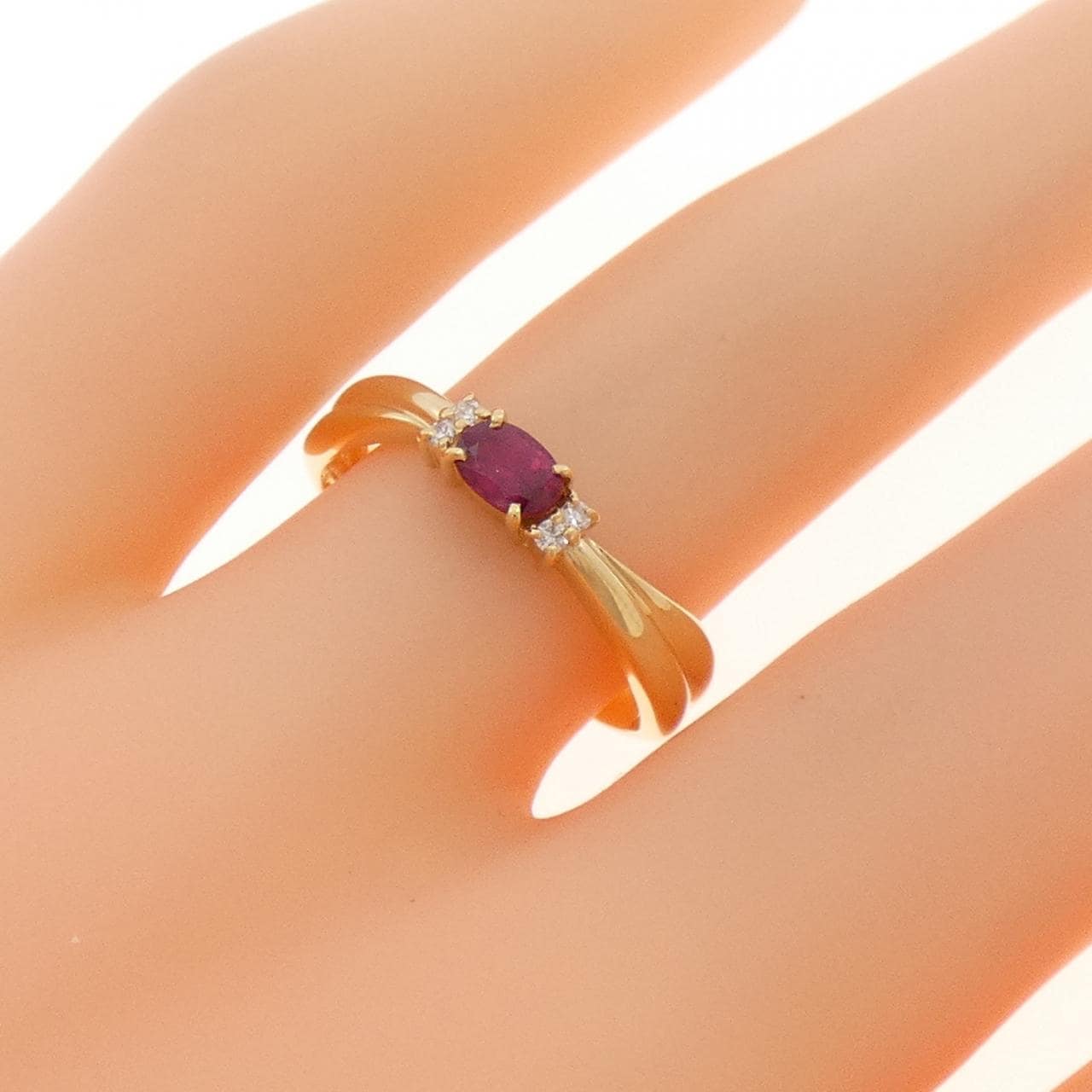 K18YG红宝石戒指0.25CT