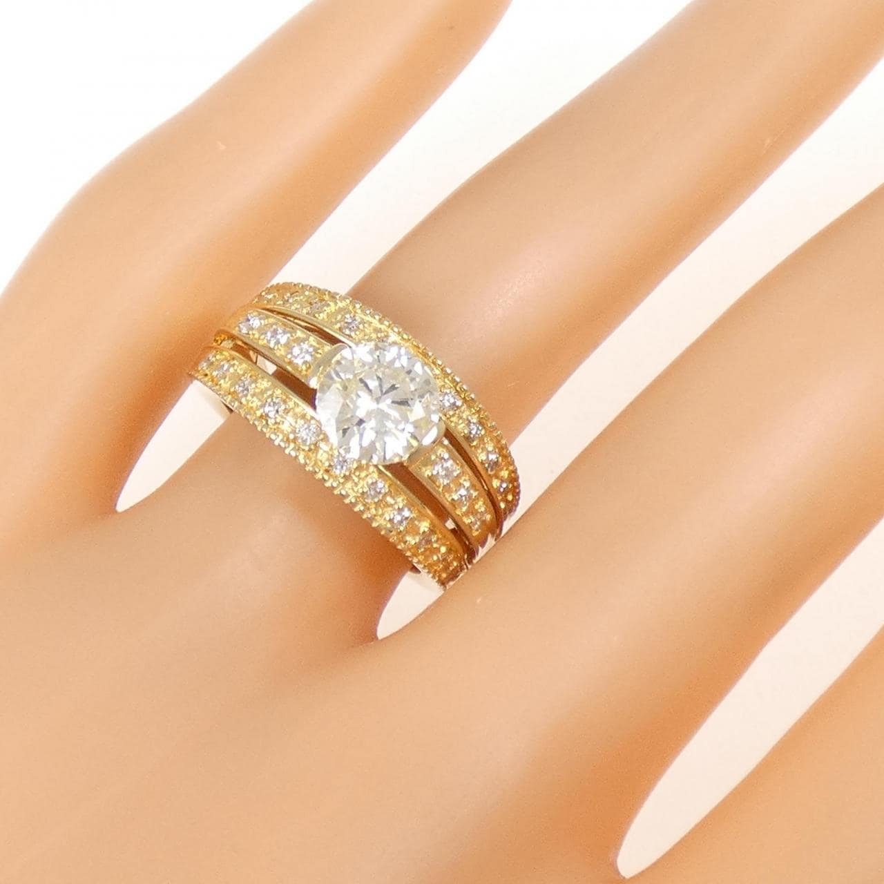 K18YG ダイヤモンド リング 1.286CT