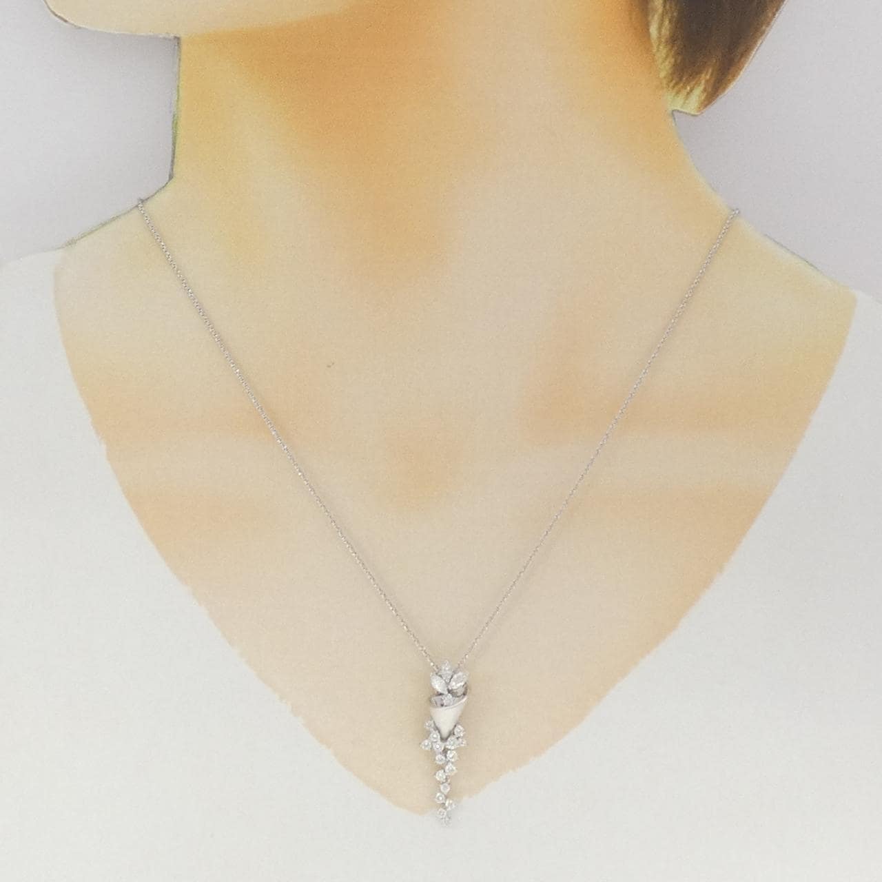 K18WG ダイヤモンド ネックレス 0.72CT