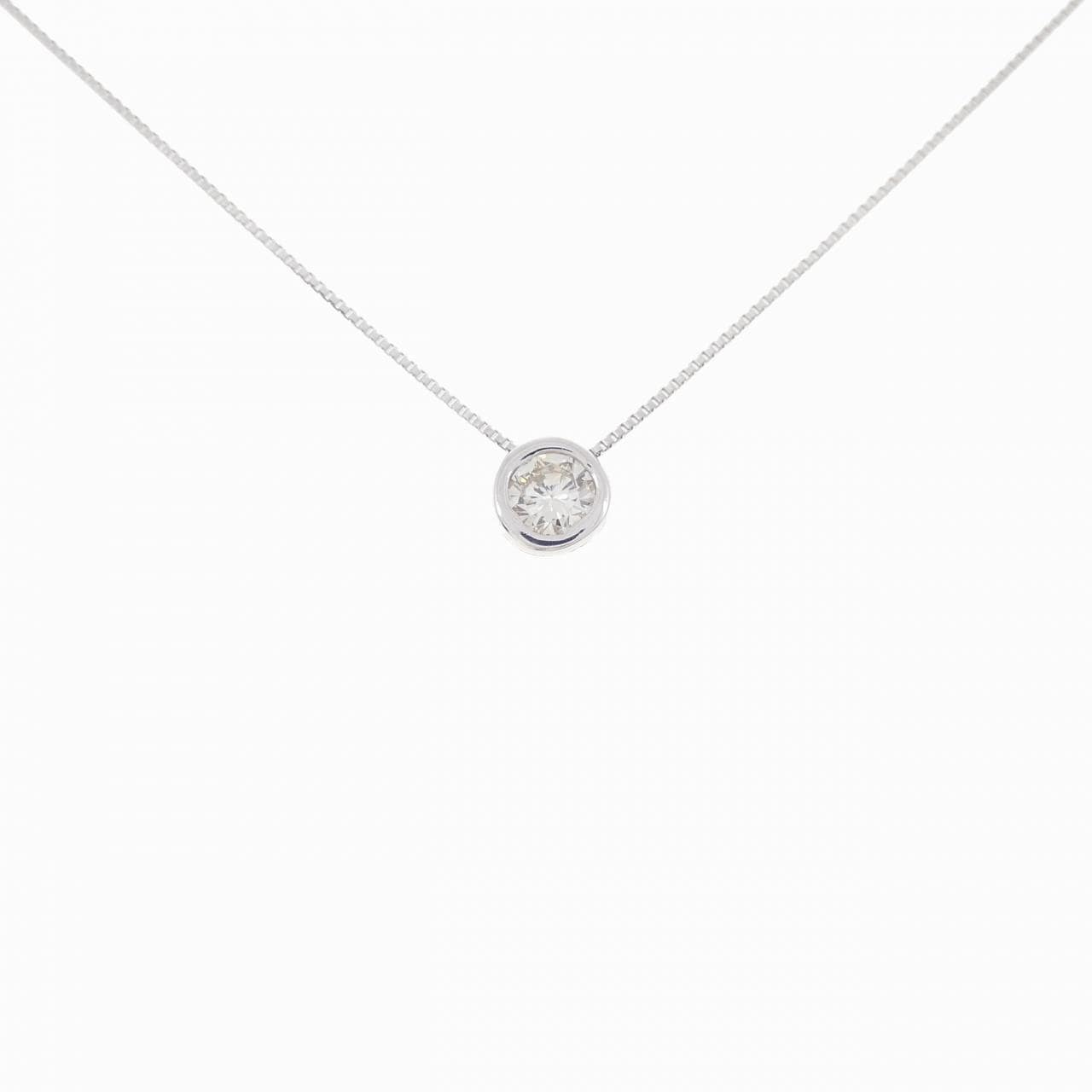 K18WG Solitaire Diamond Necklace 0.19CT