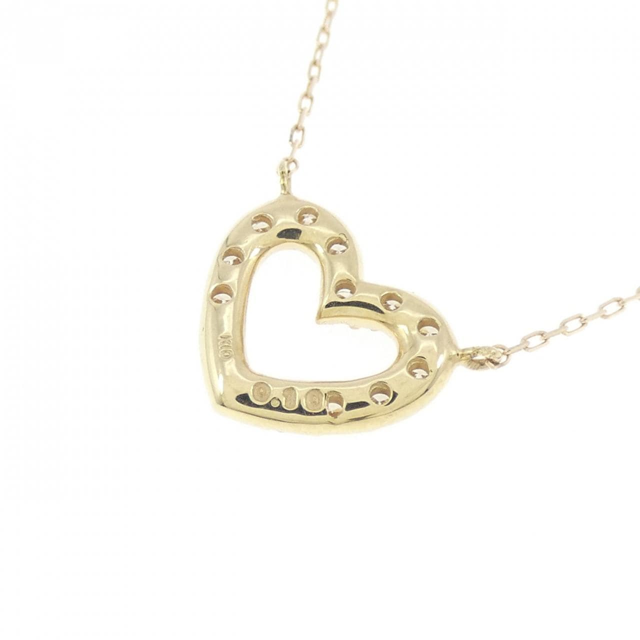 【新品】K10YG ハート ダイヤモンド ネックレス 0.10CT