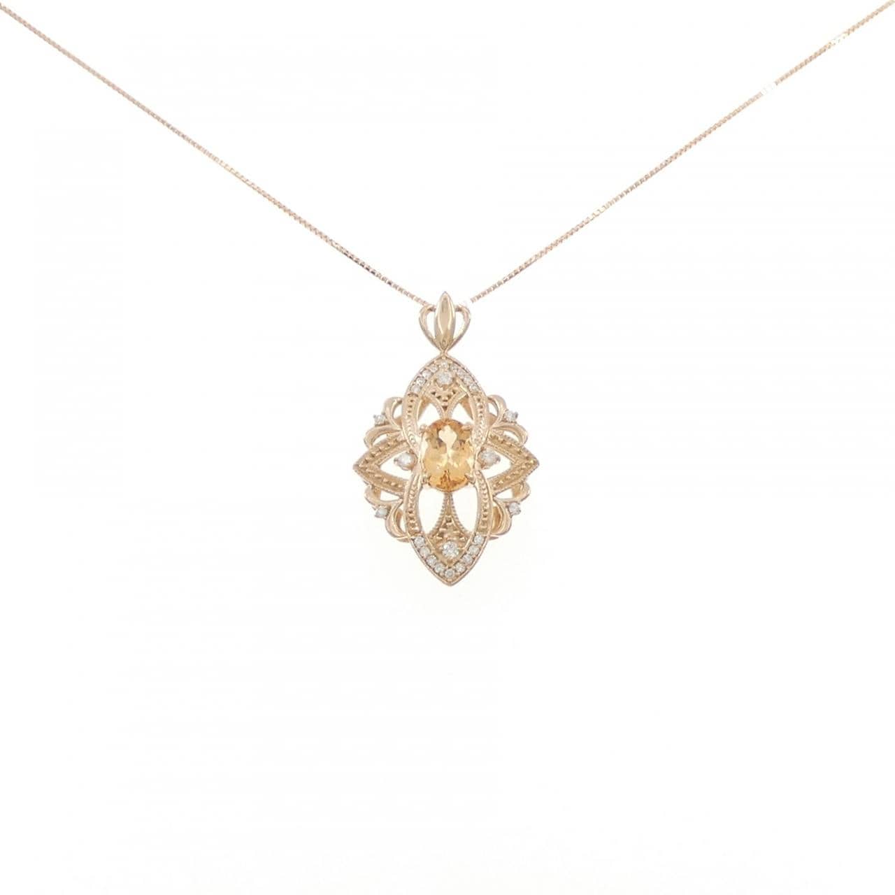 K18PG インペリアルトパーズ ネックレス 1.47CT