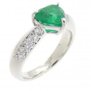 PT900 ハート エメラルド リング 1.03CT