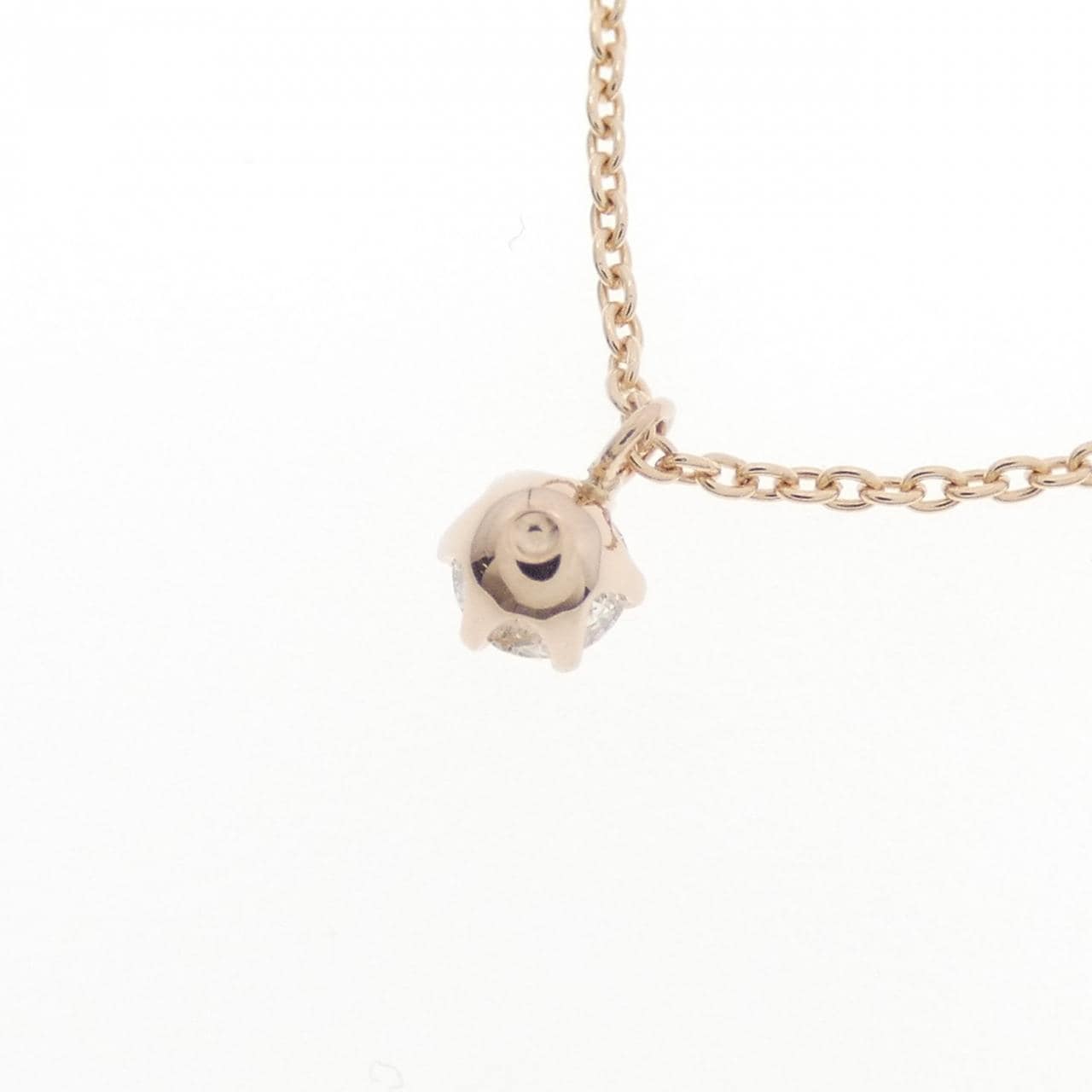 K10PG ソリティア ダイヤモンド ネックレス 0.10CT