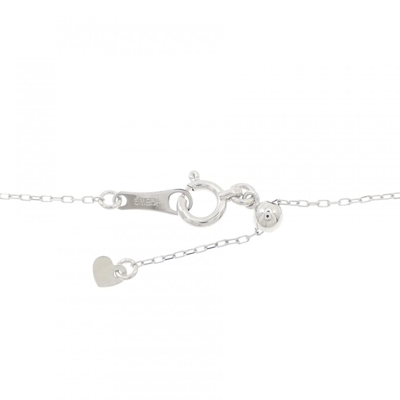 K18WG ソリティア ダイヤモンド ネックレス 0.08CT