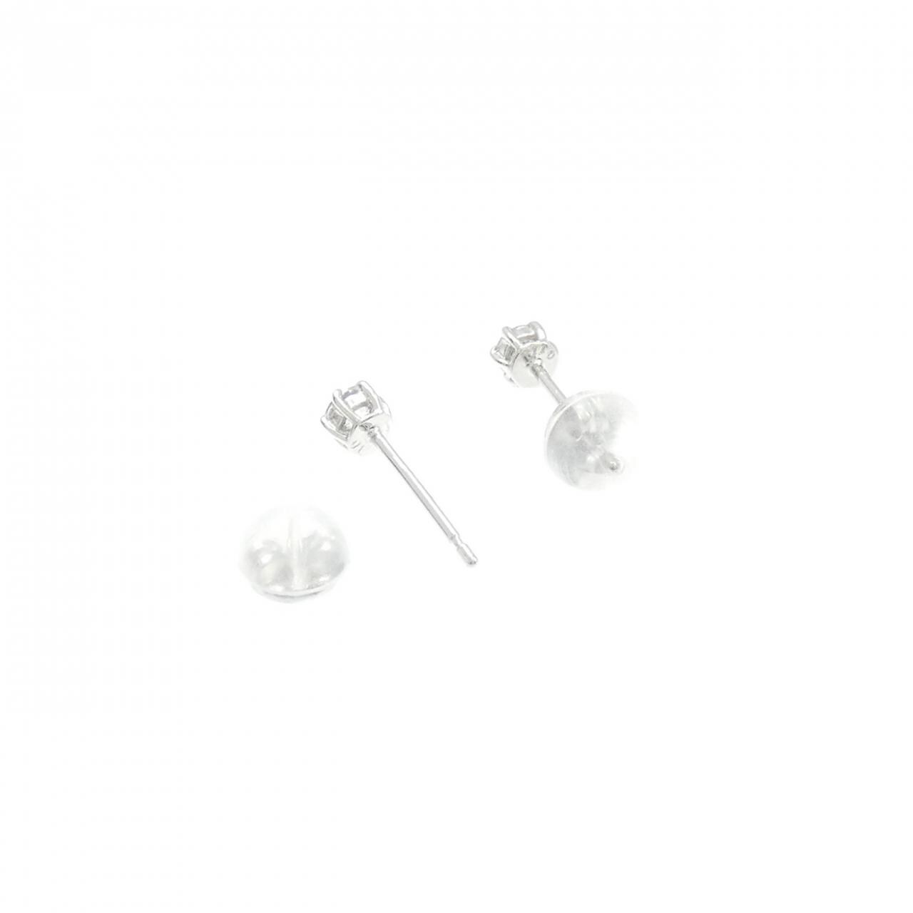K18WG ソリティア ダイヤモンド ピアス 0.21CT