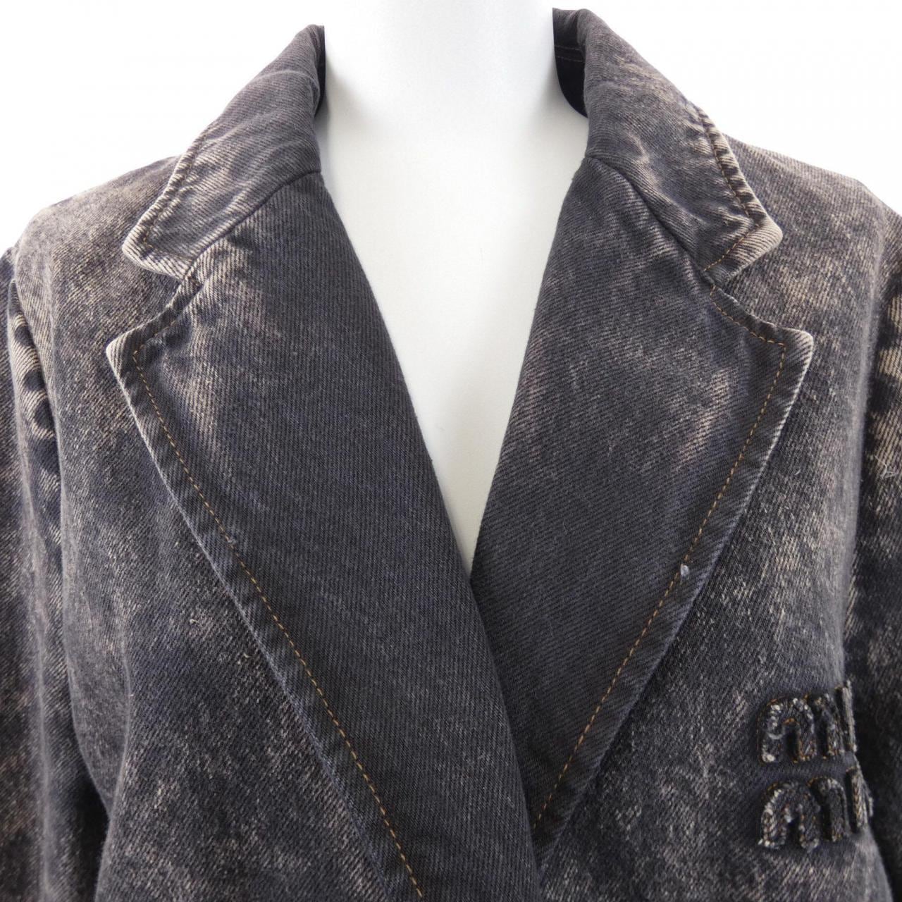 ミュウミュウ MIU MIU マーブル加工 GWG126 S231 121H デニムジャケット