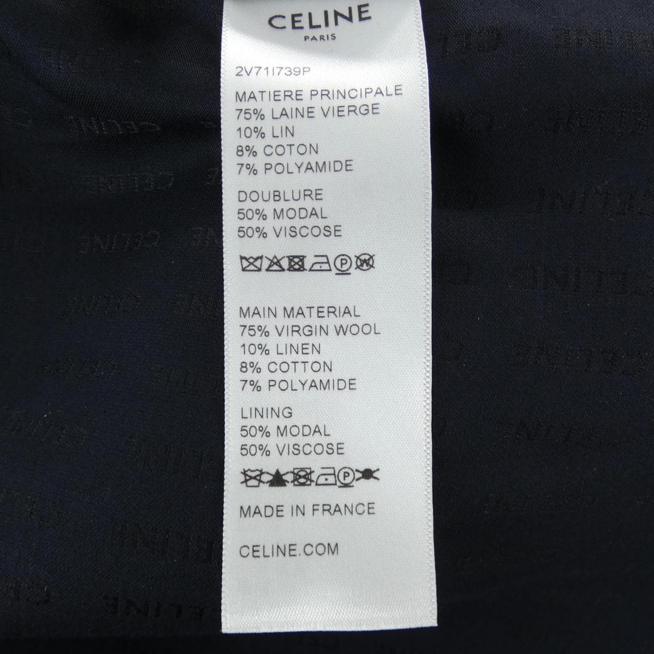 セリーヌ CELINE 2V71I739P ノーカラージャケット