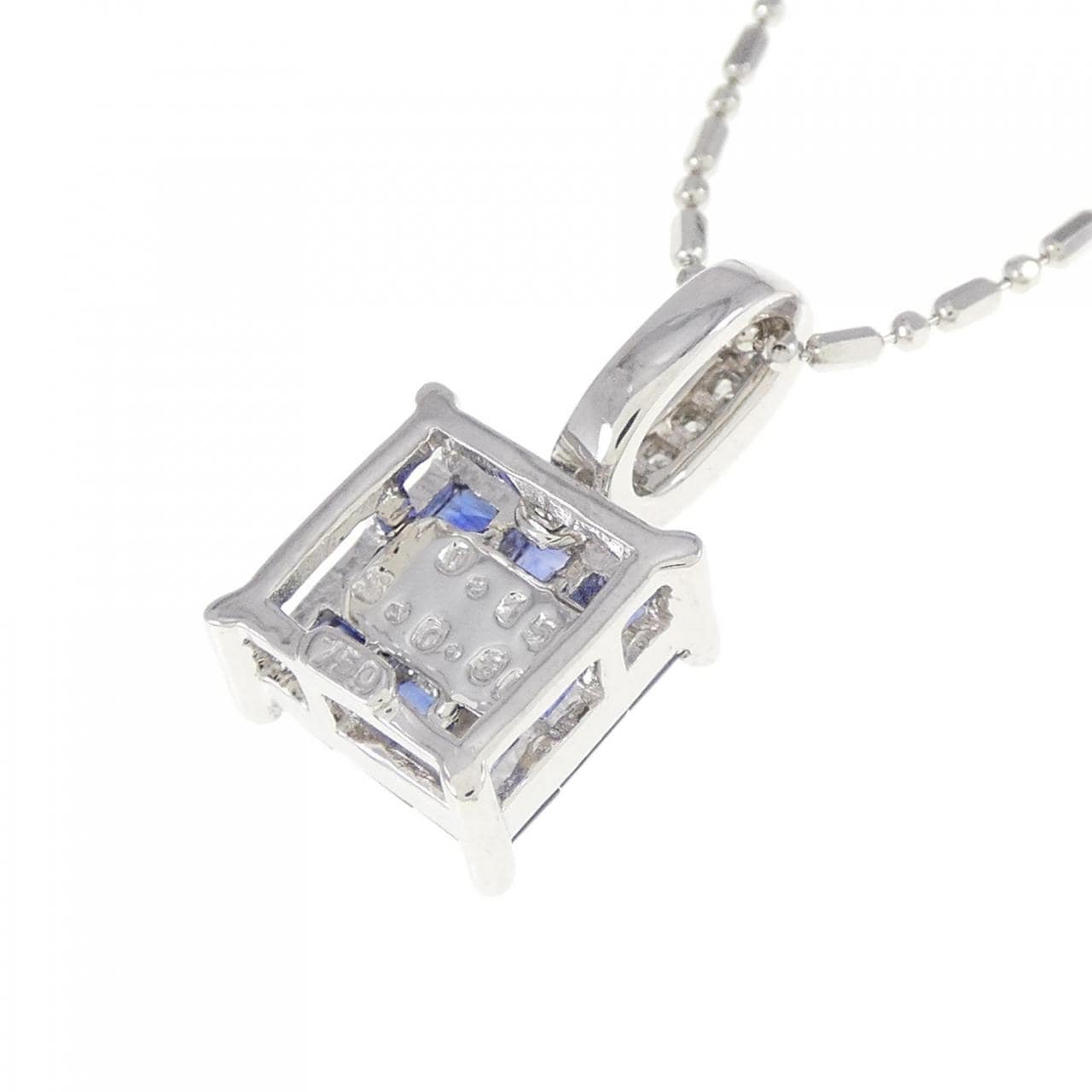 750WG Sapphire Necklace 0.80CT
