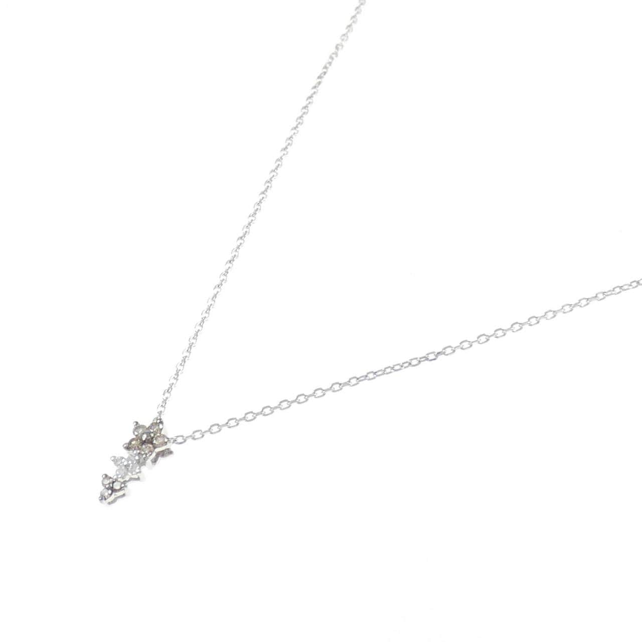 K18WG 花鑽石項鍊 0.18CT