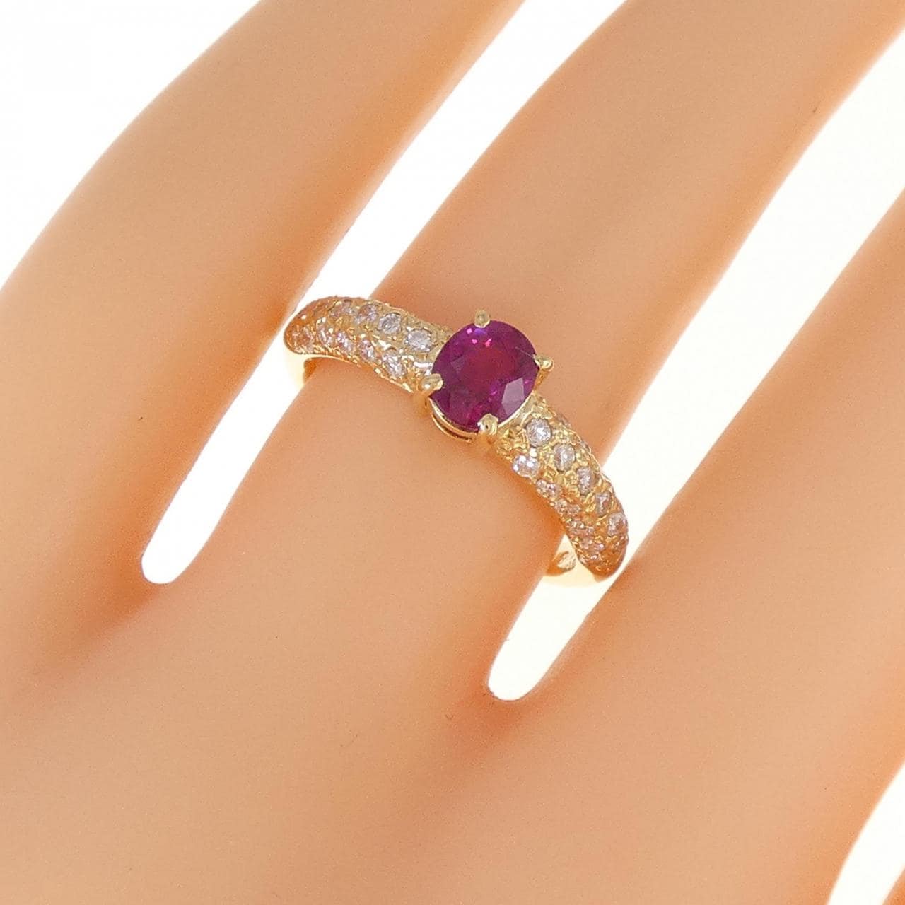 K18YG ruby ring 0.75CT