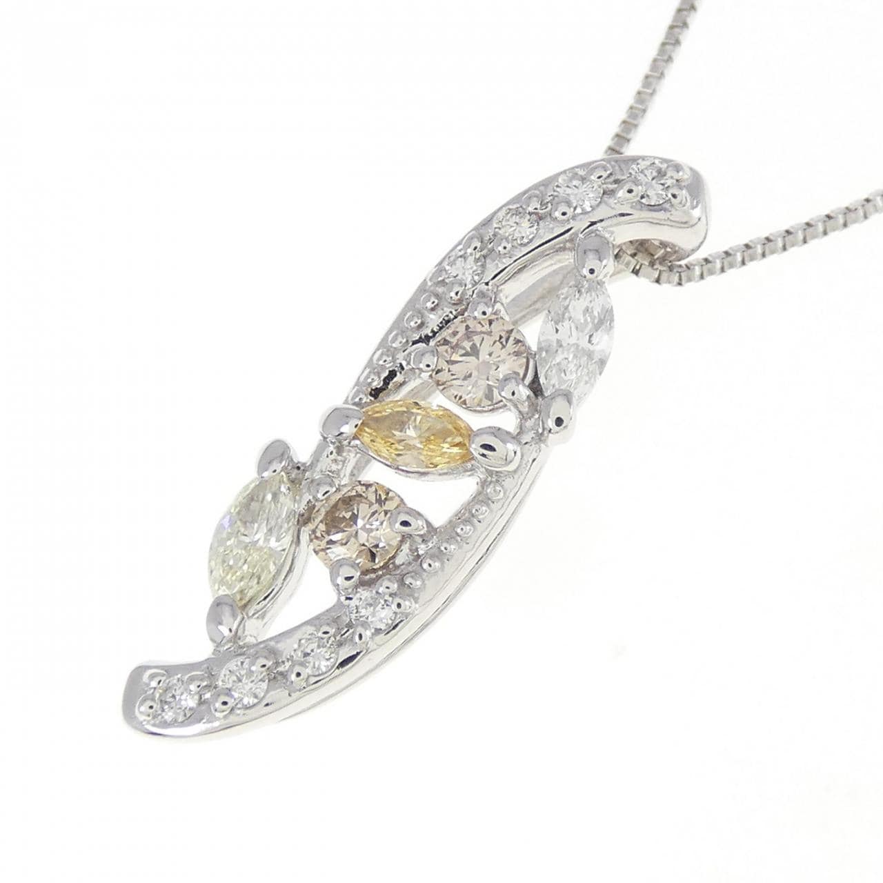 K18WG ダイヤモンド ネックレス 0.21CT