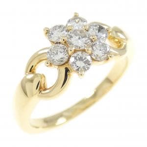 K18YG フラワー ダイヤモンド リング 0.53CT