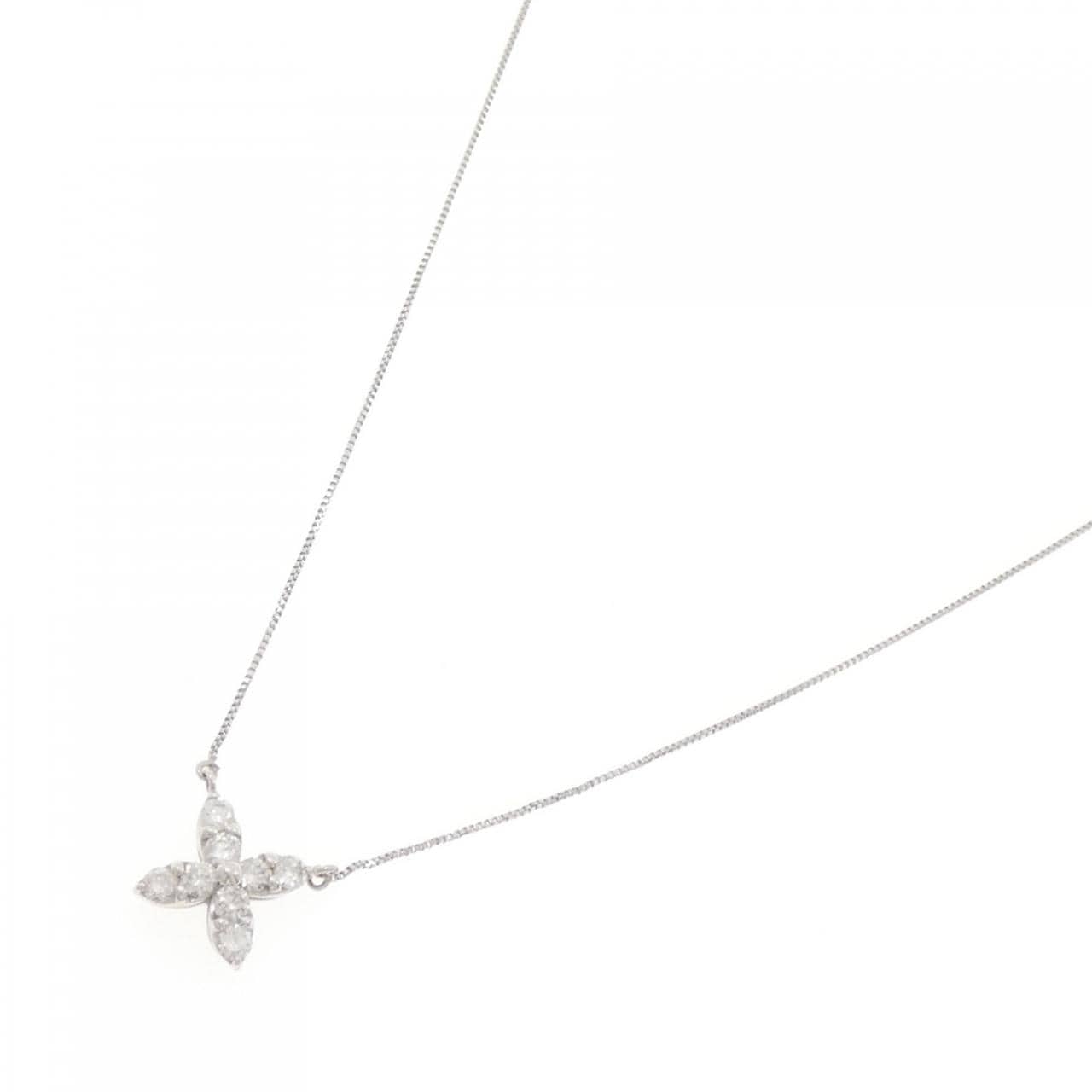 K18WG 花朵钻石项链 0.30CT