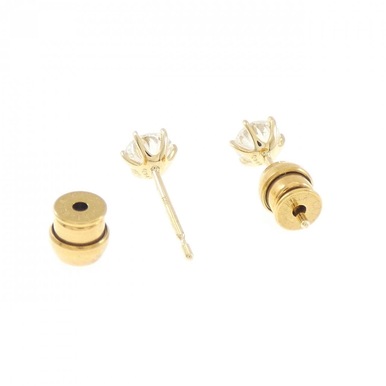【リメイク】K18YG/ST ダイヤモンド ピアス 0.341CT 0.358CT G SI2 EXT-VG