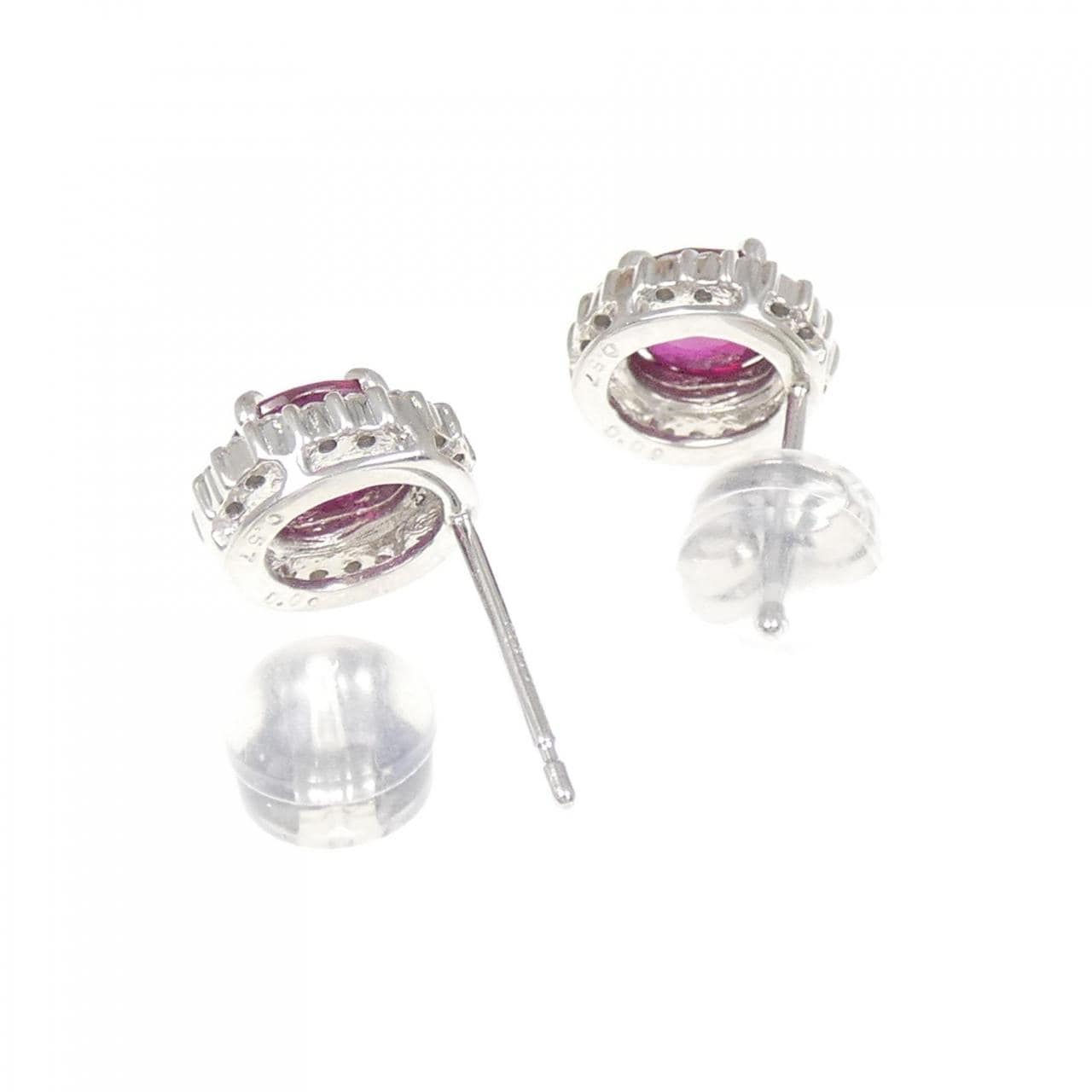 PT900 ルビー ピアス 1.14CT