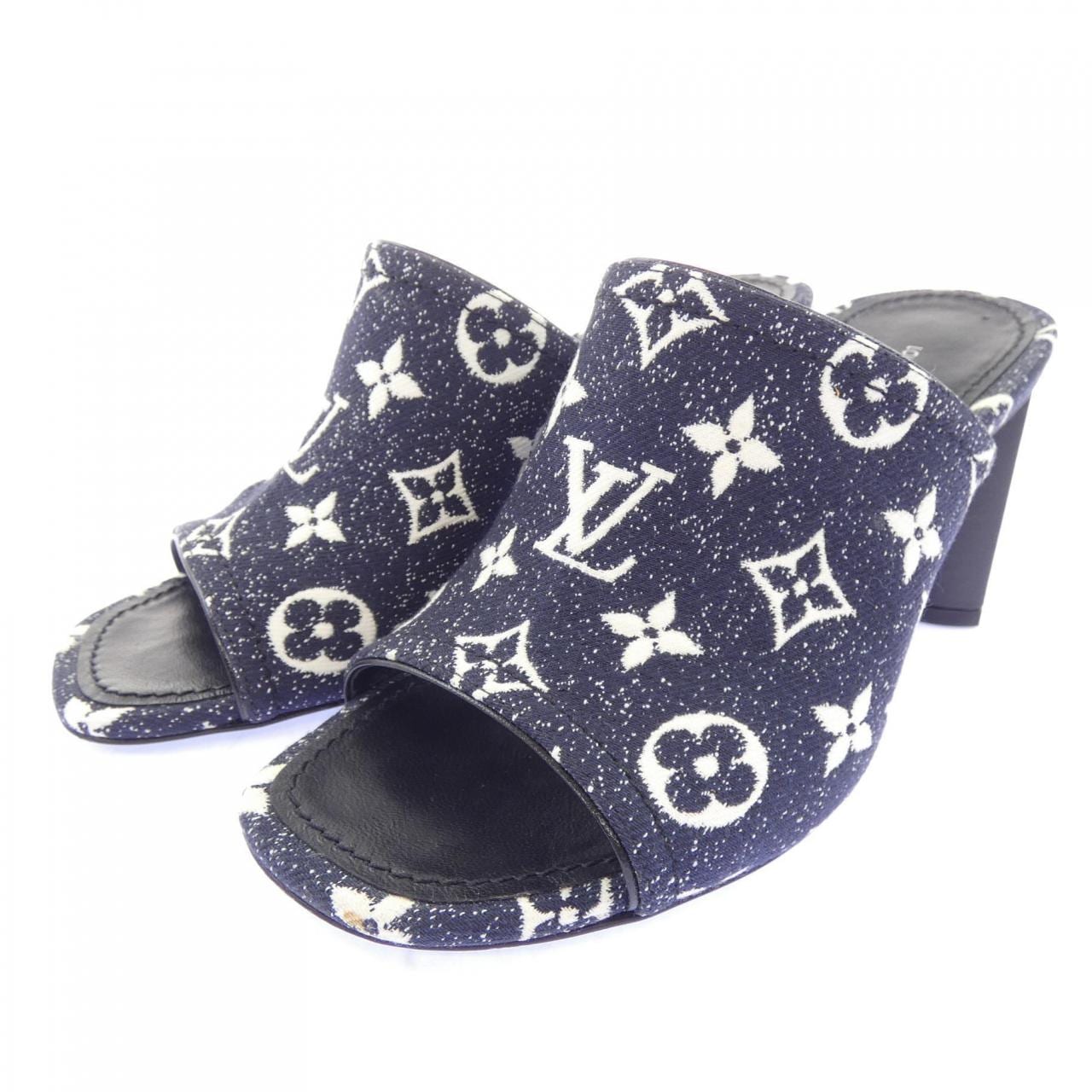 ルイヴィトン LOUIS VUITTON 日本限定、モノグラムデニム シルエットラインミュール サンダル