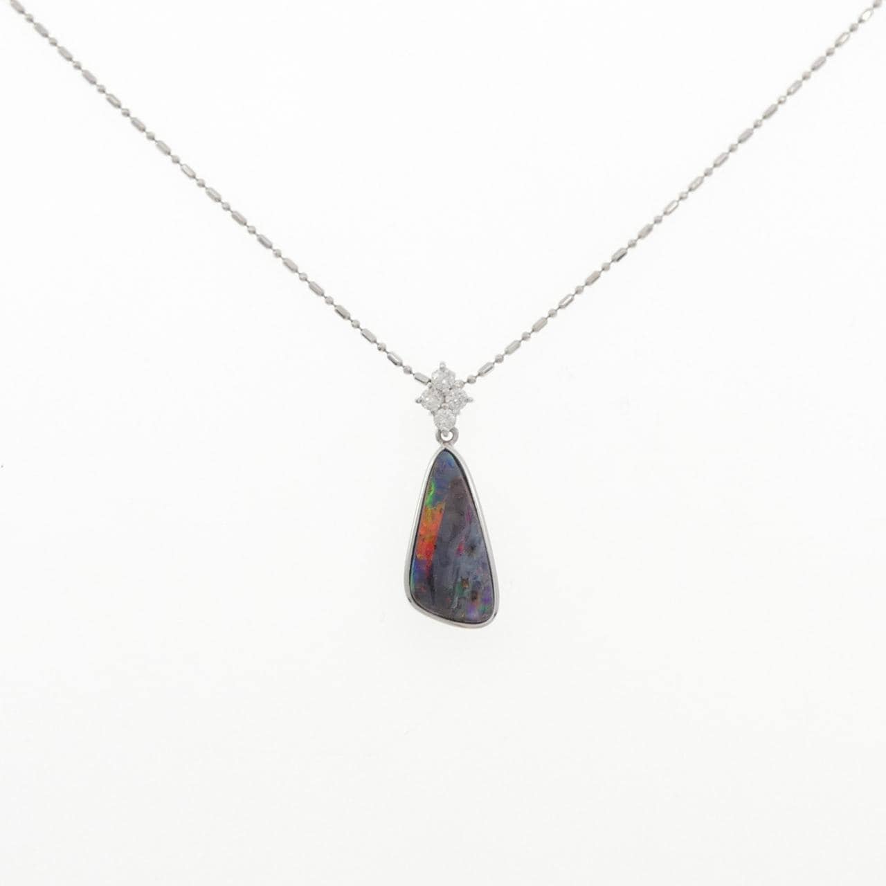 PT900/PT850 ボルダーオパール ネックレス 3.74CT