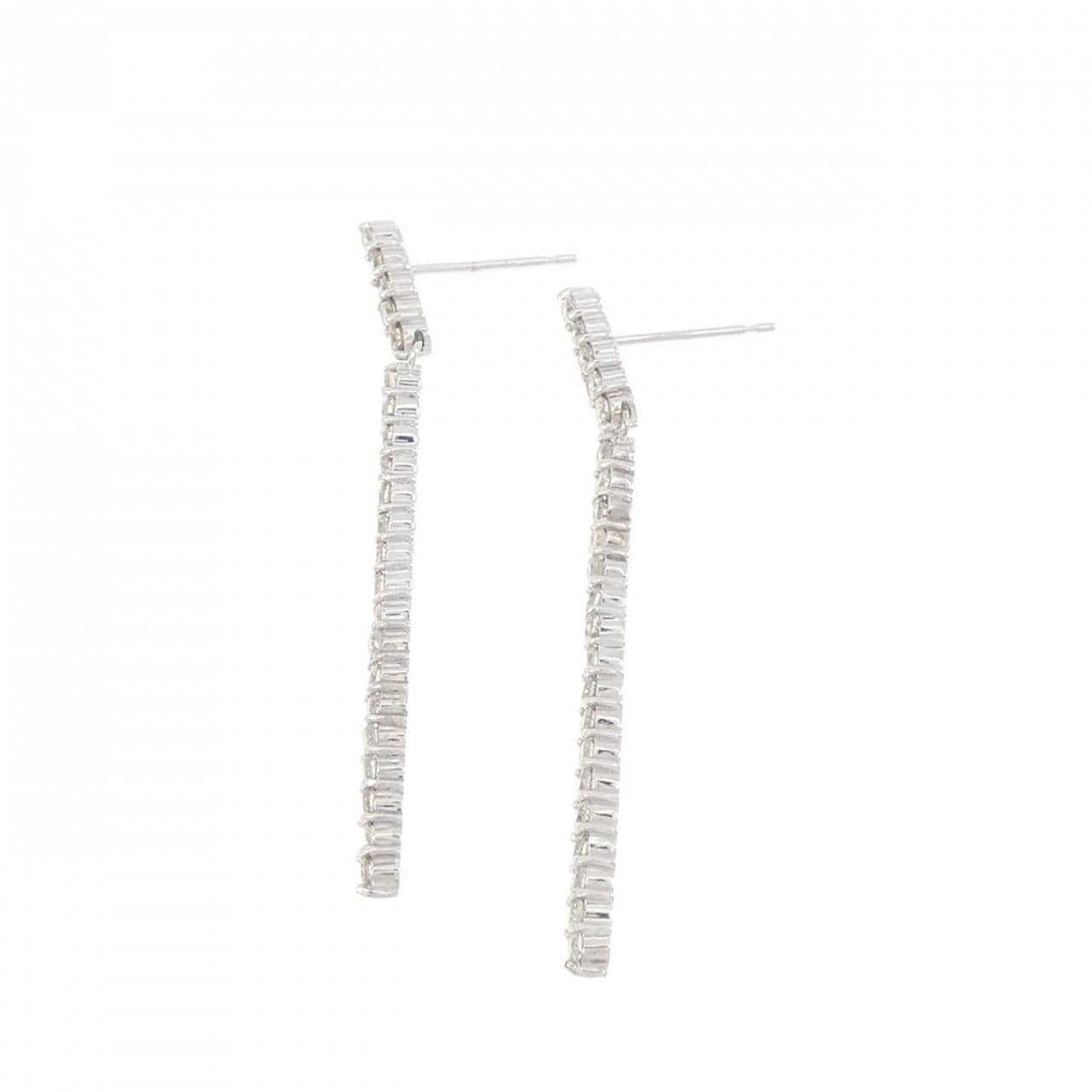 K18WG ダイヤモンド ピアス 1.0CT