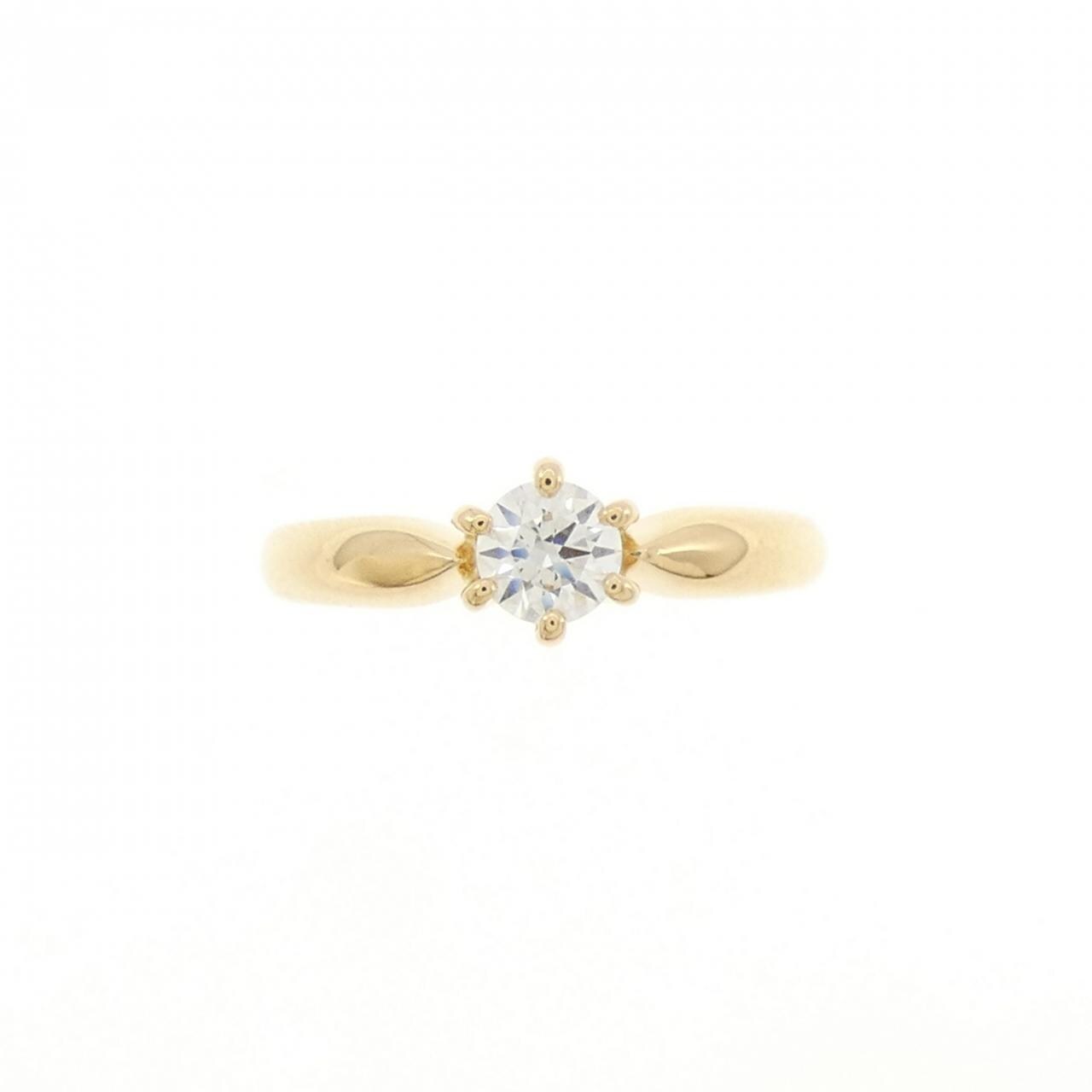 K18YG ソリティア ダイヤモンド リング 0.260CT