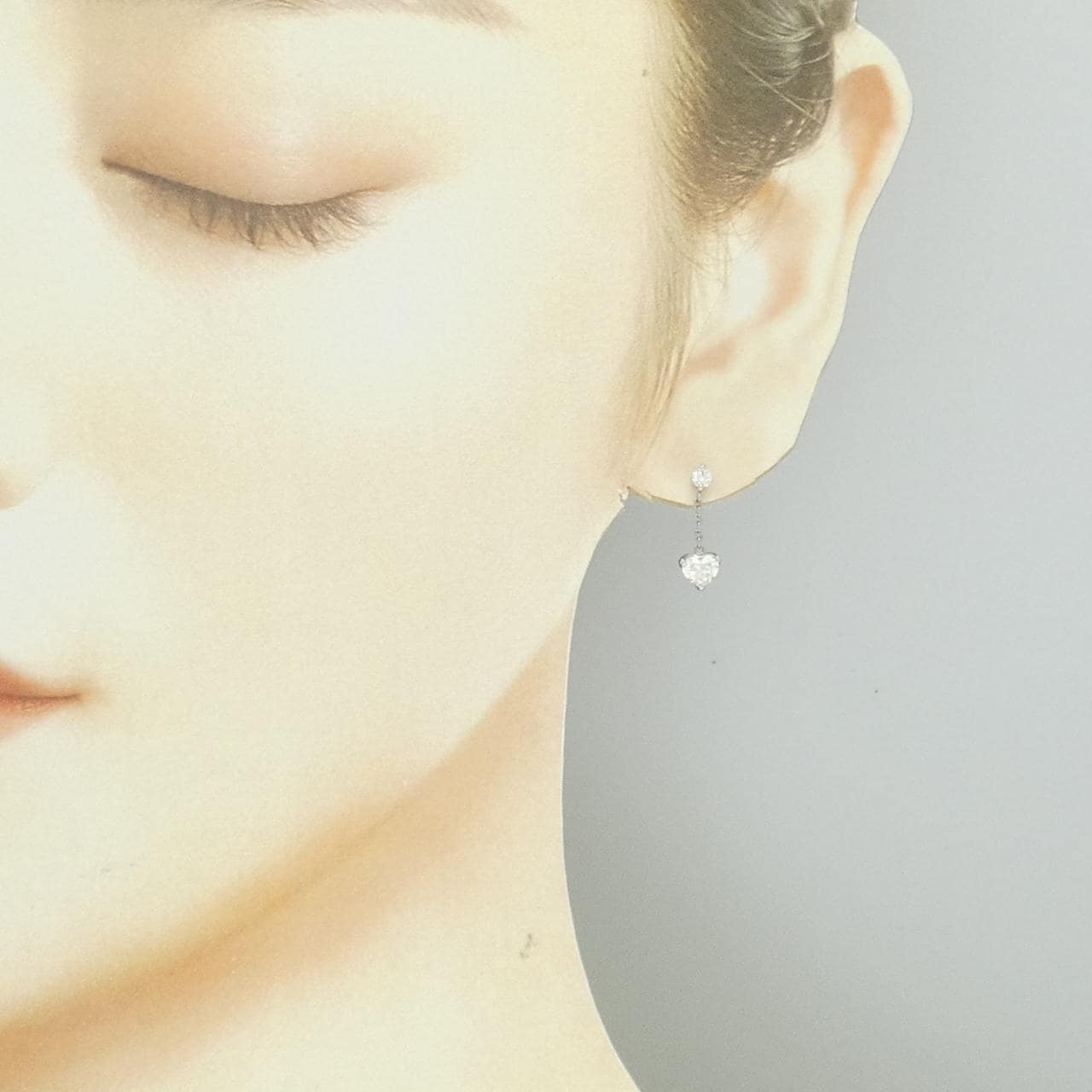 PT950/PT900 ダイヤモンド ピアス 0.304CT 0.314CT D IF ハートシェイプ