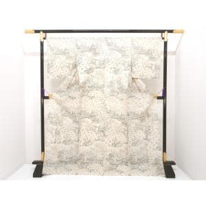 単衣　生紬　一方付【しょうざん】