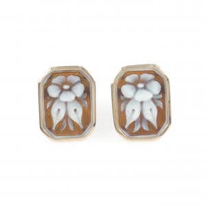 K18PG シェルカメオ ピアス